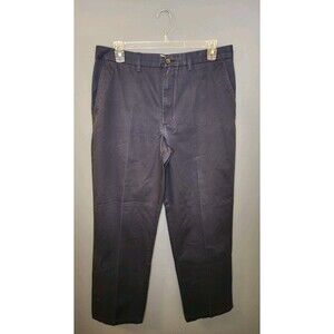 St. John's Bay Pants Mens 36x34 Navy Worry Free Classic Fit Khakis Flat Straight